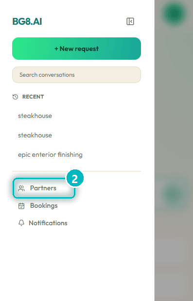 Open Partners in the left menu